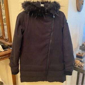 APPAMAN Girls Teens Black Faux Fur Zipped Plush Lining Warm Jacket Size 14 Yrs